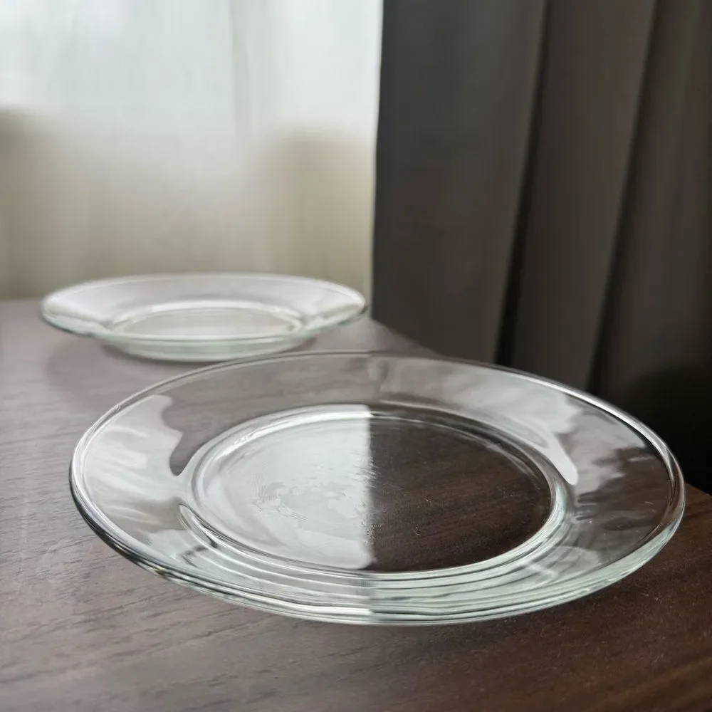 Vintage | 2 Elegant Clear Small Plate Set